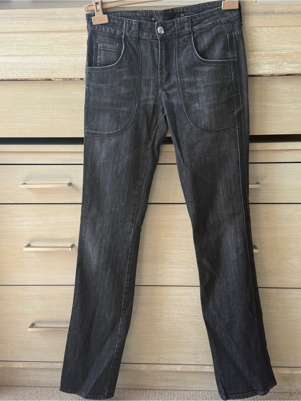 Gianfranco Ferré Women's Washed Black Straight-Leg Jeans
